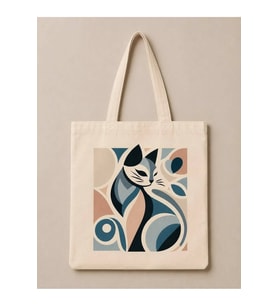 Le Vion kediportre - Baskılı Bez Çanta 38x42 cm 170 Gr Omuz Çantası Kadın Alışveriş Çantası
