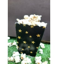 8'li Siyah Gold Yaldızlı Mısır Kutusu - PopCorn Kutusu - Doğum Günü İkram