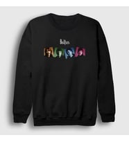 Presmono Unisex Siyah Members The Beatles Sweatshirt 115011tt