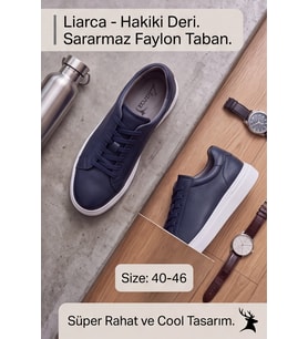 Ghostwood - Hakiki Deri Sararmaz Faylon Taban Kahverengi Beyaz Erkek Sneaker Ayakkabı