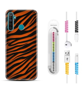 Realme 5i 5 Pro 6i 7 Pro 8 Kılıf Kablo Koruma Spiral Silikon Leopar Yeni 1676