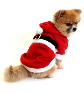 Noel Baba Çeket Küçük Köpek Polar Göğüs47-50cm Sırt41cm Large