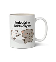 Bebeğim Tehlikeliyim Tasarımlı Kupa Bardak Baskılı Kahve Kupa Bardak