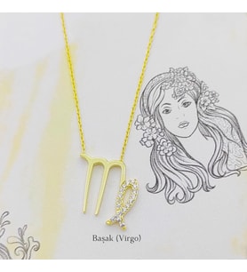 Gümüş Başak Burç Kolye 925 Ayar