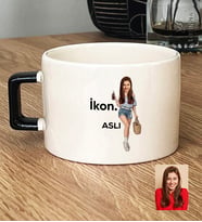 Kişiye Özel Karikatürlü İkon Lüks Fincan Doğum Günü Hediyesi