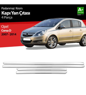 Opel Corsa Uyumlu D Krom Kapı Yan Çıtası 2007-2014