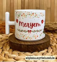 Kişiye Özel İsme Özel Yılbaşı Temalı Happy New Year Design Porselen T Kupa
