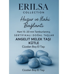 Sertifikalı Cüzdan Boy Angelit Melek Taşı Kütle – Huzur ve İlahi Bağlantı Taşı (Çok Renkli)