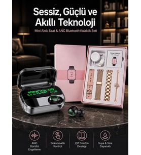 Yeni Nesil Kaliteli Akıllı Saat ve Kablosuz Bluetooth Kulaklık Yüksek Ses Kaliteli Yeni Nesil