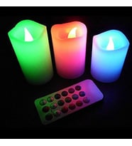 LED REMOTE CONTROL ELECTRONİC CANDLE KUMANDALI RENKLİ IŞIKLI MUM 3LÜ SET IŞIKLI MUM ROMANTİK MUM
