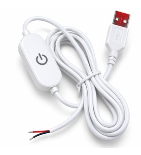5V USB Dokunmatik LED Anahtar Kablolu 1 Metre Beyaz Aç Kapa
