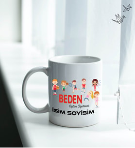 Kişiye Özel İsim ve Fotoğraf Baskılı Beden Eğitimi Öğretmeni Temalı Kupa Bardak No:003