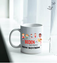 Kişiye Özel İsim ve Fotoğraf Baskılı Beden Eğitimi Öğretmeni Temalı Kupa Bardak No:003