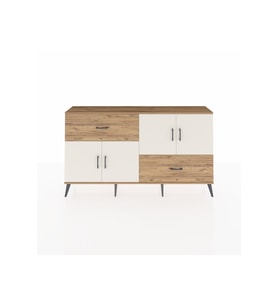 Arges Konsol 3 Raflı 2 Çekmeceli 4 Kapaklı 176x30x99 Çam-Aytaşı/Çam