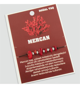 Mercan Doğaltaşlı İp Bileklik