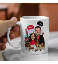 Kişiye Özel Gemici Sevgililer Karikatürlü Kapa Bardak