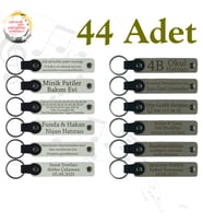 Beyaz & Kül Gri, Dans Atölyesi Katılımcılarına Hediye, 44’lü Set, Tarih ve İsimli Deri Hediyelik