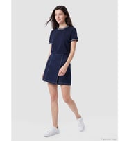 LCW Comfort İndigo Beli Fermuarlı Jean Şort Etek
