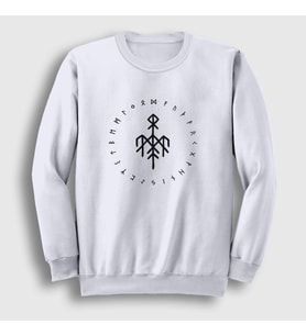 Presmono Unisex Beyaz Logo Wardruna Sweatshirt 476621tt (Beyaz)