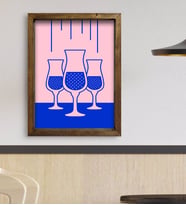 BK Gift Cafe & Bar & Restaurant Konseptli Doğal Masif Ahşap Çerçeveli Tablo 45x65cm-80