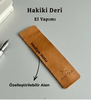 Koof Craft Hakiki Deri Kitap Ayracı – El Yapımı Otantik Kitap Ayıracı, 5×18 cm Hediyelik Deri Bookmarker (Camel)