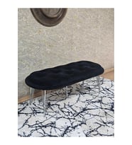 Ufo Oturak Bench - Krom Kaplama Telli Ayak - Oturak - Bench - Puf - Yatak Ucu Pufu Siyah Renk 100 x 50 Boyut/Ebat (Çok Renkli)