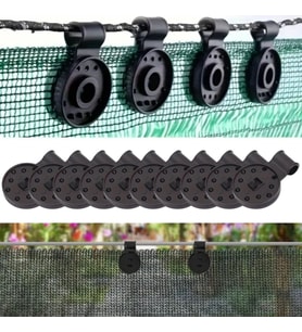 Mcg® 10 Adet Güneşlik Filesi Sabitleme Klipsleri, Gölgelik Bezi ve Brandalar İçin Dayanıklı Plastik Kelepçe Kancaları