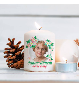 Kişiye Özel Nur Yüzlü Annem Fotoğraflı Mum