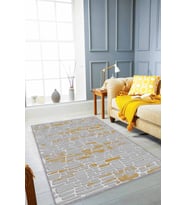 Sarı Taş Desenli Kaymaz Taban Makinede Yıkanabilir Halı RO06 - 100 x 160 cm
