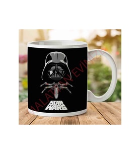 1-2044 Star Wars Darth Vader X-Wingjpeg İki Tarafı Baskılı Kupa Bardak.jpg