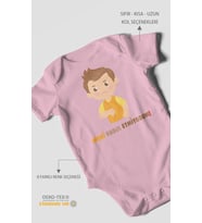 Ninni Kabul Etmiyorum Baskılı Bebek Zıbını – Çıtçıtlı Body  %100 Pamuk Kısa Kol (Koyu Pembe)