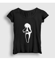 Presmono Kadın Siyah Maske Çığlık Korku Filmi Scream T-Shirt 511973tt