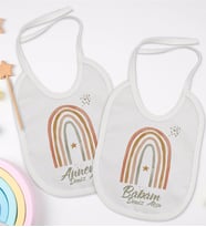 BK Kids Kişiye Özel Anne ve Baba Tasarımlı 2’li Beyaz Mama Önlüğü-1