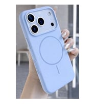 Coverzone ?phone 17 Pro ile Uyumlu Kadife ?� Y�zeyli Premium Silikon K?l?f MagSafe ile Uyumlu Kablosuz ?arj Destekli Darbe Emici Yumu?ak Dokulu Koruma Tasar?ml? Telefon K?l?f? Bebek Mavisi