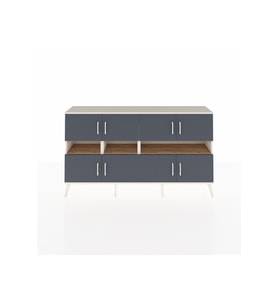 Arges Konsol 8 Raflı 8 Kapaklı 176x30x99 Aytaşı-Antrasit/Çam