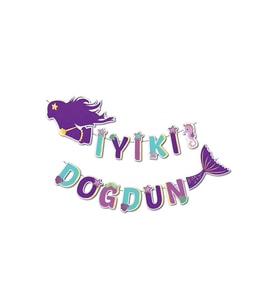 Deniz Kızı Şeklinde Iyi Ki Doğdun Yazısı 120 Cm