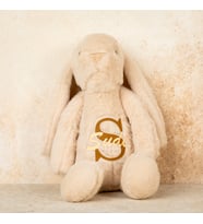 Kişiye Özel İsimli Peluş Oyuncak Tavşan - Uyku Arkadaşı - Peluş Tavşan - Kişiselleştirilebilir Oyuncak -Beyaz Tavşan