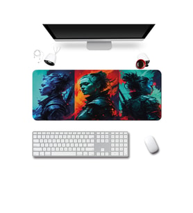 SonicTouch Klavye Mousepad 40x90cm Dikişsiz Pürüzsüz Sıvı Geçirmez Kaymaz Taban Neon Savaşçı