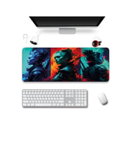SonicTouch Klavye Mousepad 40x90cm Dikişsiz Pürüzsüz Sıvı Geçirmez Kaymaz Taban Neon Savaşçı