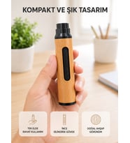 Taşınabilir Dumansız Mini Küllük Ahşap Görünümlü 3 Farklı Uçlu Kompakt Tasarım