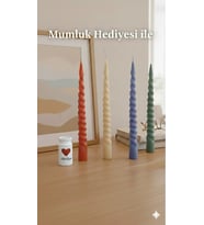 4 adet Renkli Spiral Soya Wax  Mum Seti ( MUMLUK HEDİYESİ İLE )