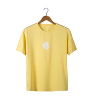 Sarı Ön Ve Arkası Kabartma Baskılı Oversize T-shirt