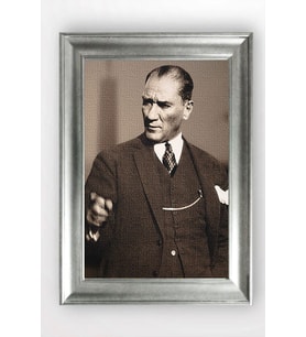 Gümüş Çerçeveli Atatürk Tablo cv1290