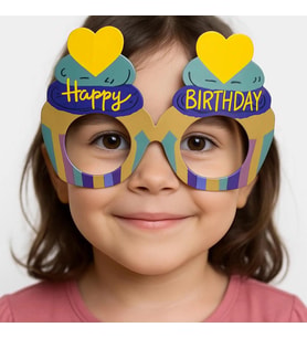 Northcity Cupcake Temalı Doğum Günü Gözlüğü 6'lı Paket - Happy Birthday Parti Aksesuarı