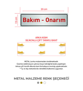 MeyArt Sac Levha BAKIM-ONARIM Kapı Yönlendirme Arkası Çift Taraflı Bant 20x7,5cm
