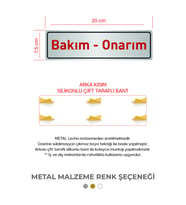 MeyArt Sac Levha BAKIM-ONARIM Kapı Yönlendirme Arkası Çift Taraflı Bant 20x7,5cm