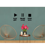 BK Home Play Often Pause Rarely Stop Never Duvar Yazısı-1 (Siyah)