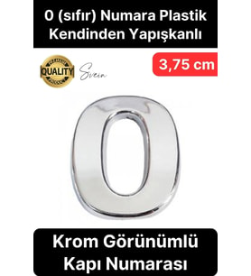 No 0 Kapı Numarası Kendinden Yapışkanlı Masa Dolap Plastik Ev Posta Kutusu Dış Mekan Daire 3,75 cm