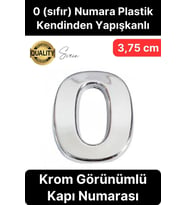 No 0 Kapı Numarası Kendinden Yapışkanlı Masa Dolap Plastik Ev Posta Kutusu Dış Mekan Daire 3,75 cm