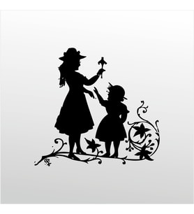 Folyo Sticker Anne Ve Kızı 80cm Uzunluk (Karışık)